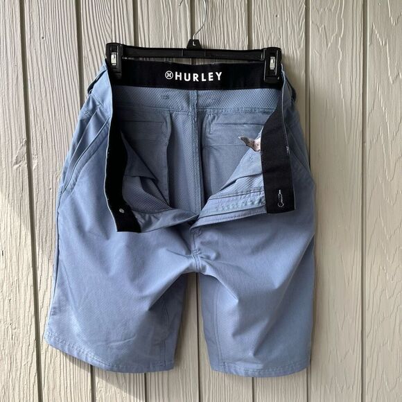 Hurley Hybrid Shorts SZ 32 Dusty Blue Quick-Dry Zip Pockets NWOT - Picture 5 of 8